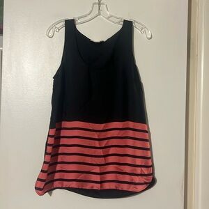 Michael Kors black w/pink stripes sleeveless top
